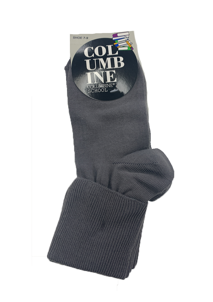 Ankle Sock Turnover Top 3 Pack Grey Boys/ Junior Girls